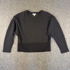 Nordstrom Shirt Womens Small Black Long Sleeve Crewneck Jersey Top Stretch